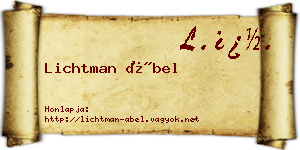 Lichtman Ábel névjegykártya